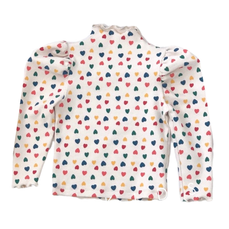 Baby Kid Girls Solid Color Love heart Tops Wholesale 22090241