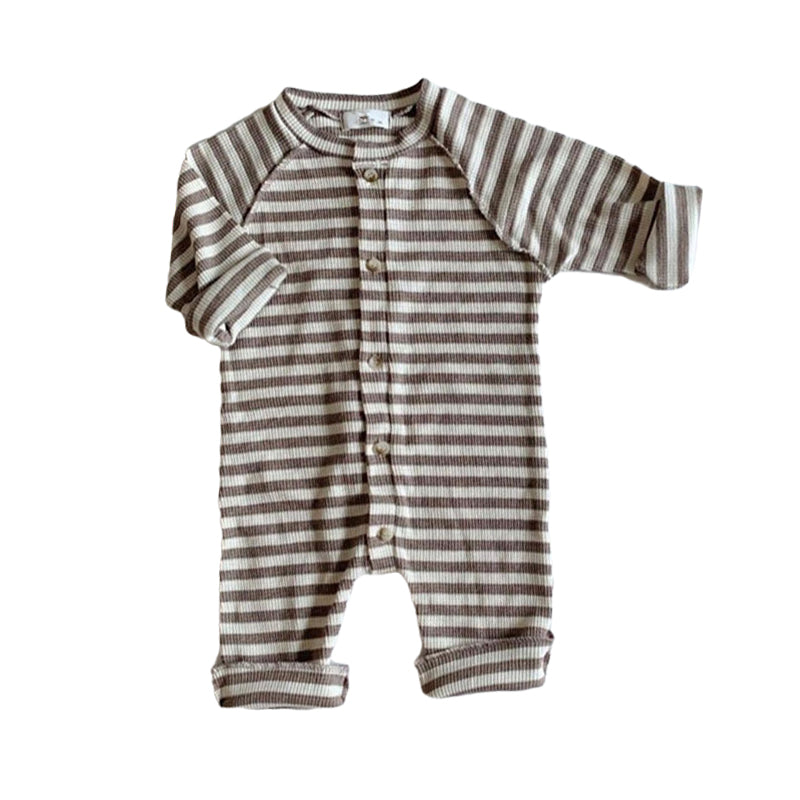 Baby Unisex Striped Animals Print Jumpsuits Wholesale 22090242