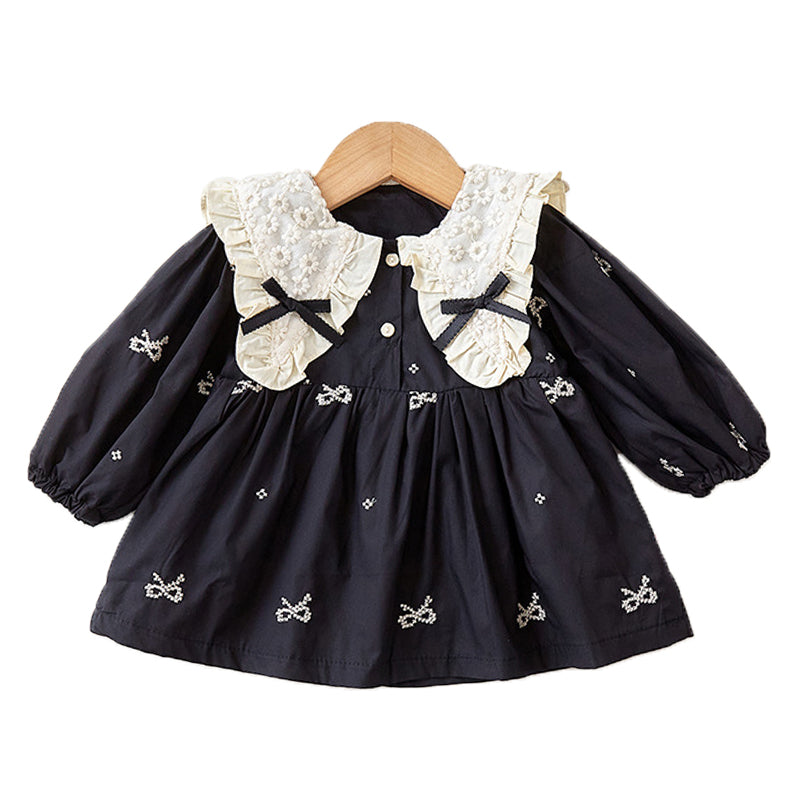 Baby Girls Bow Embroidered Rompers Dresses Wholesale 220902454