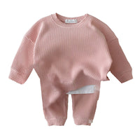 Load image into Gallery viewer, 2 Pieces Set Baby Kid Unisex Solid Color Tops And Pants Wholesale 22090246

