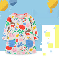 Load image into Gallery viewer, Baby Kid Girls Flower Cartoon Print Dresses Wholesale 220902500
