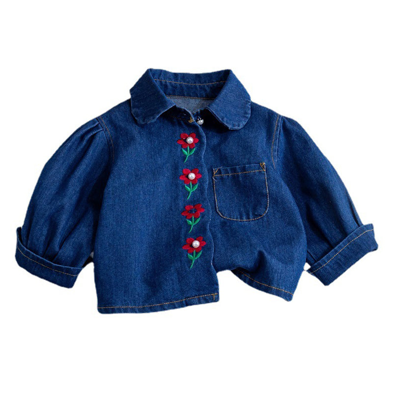 Baby Kid Girls Flower Embroidered Jackets Outwears Wholesale 220902585
