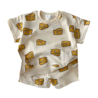 Load image into Gallery viewer, 2 Pieces Set Baby Kid Unisex Polka dots Cartoon Print T-Shirts And Shorts Wholesale 22090261
