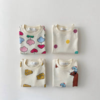 Load image into Gallery viewer, 2 Pieces Set Baby Kid Unisex Polka dots Cartoon Print T-Shirts And Shorts Wholesale 22090261
