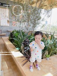 Load image into Gallery viewer, 2 Pieces Set Baby Kid Unisex Polka dots Cartoon Print T-Shirts And Shorts Wholesale 22090261
