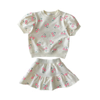 Load image into Gallery viewer, 2 Pieces Set Baby Kid Girls Fruit Print T-Shirts And Skirts Wholesale 22090263
