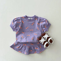 Load image into Gallery viewer, 2 Pieces Set Baby Kid Girls Fruit Print T-Shirts And Skirts Wholesale 22090263
