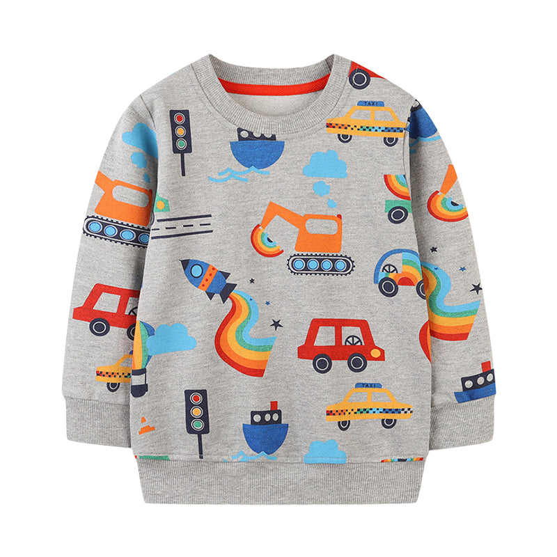 Baby Kid Boys Car Cartoon Print Hoodies Swearshirts Wholesale 22090269