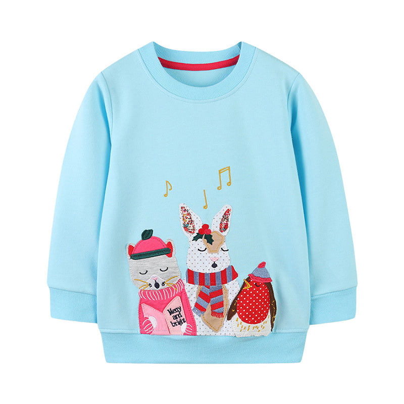 Baby Kid Girls Cartoon Embroidered Hoodies Swearshirts Wholesale 22090283