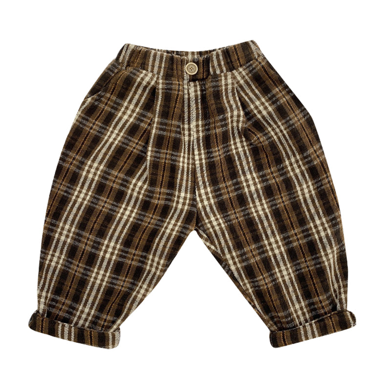 Baby Kid Boys Checked Pants Wholesale 220906111