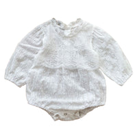 Load image into Gallery viewer, Baby Girls Solid Color Lace Rompers Wholesale 220906160
