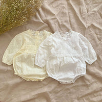Load image into Gallery viewer, Baby Girls Solid Color Lace Rompers Wholesale 220906160
