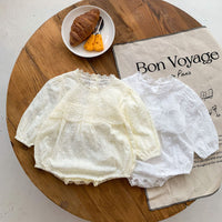 Load image into Gallery viewer, Baby Girls Solid Color Lace Rompers Wholesale 220906160
