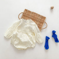 Load image into Gallery viewer, Baby Girls Solid Color Lace Rompers Wholesale 220906160
