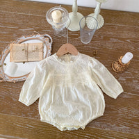 Load image into Gallery viewer, Baby Girls Solid Color Lace Rompers Wholesale 220906160
