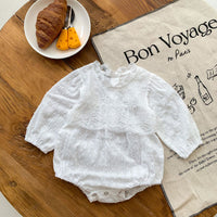 Load image into Gallery viewer, Baby Girls Solid Color Lace Rompers Wholesale 220906160
