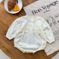 Load image into Gallery viewer, Baby Girls Solid Color Lace Rompers Wholesale 220906160
