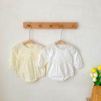 Load image into Gallery viewer, Baby Girls Solid Color Lace Rompers Wholesale 220906160
