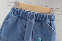 Load image into Gallery viewer, 3 Pieces Set Baby Kid Boys Striped Dinosaur Embroidered Tops And Pants And Bag Wholesale 220906290
