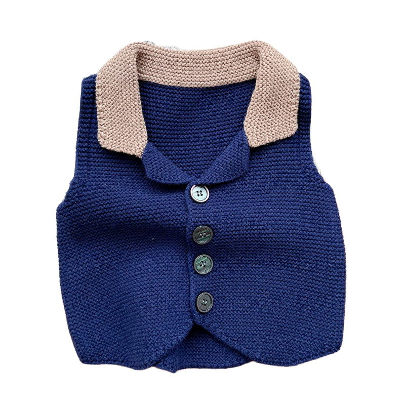 Baby Kid Unisex Color-blocking Crochet Vests Waistcoats Wholesale 220906305