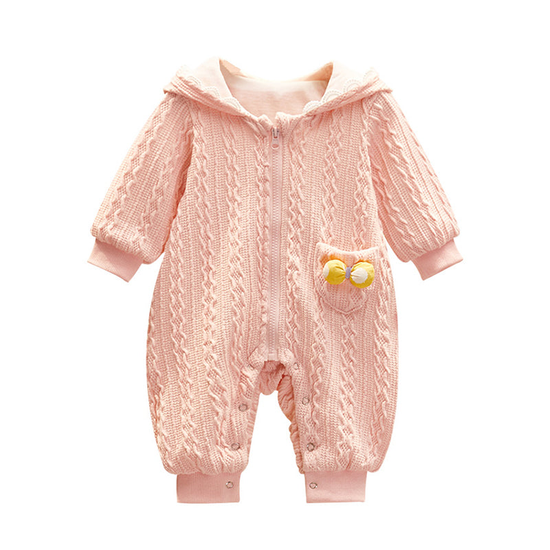 Baby Girls Solid Color Jumpsuits Wholesale 22090633