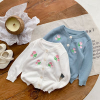 Load image into Gallery viewer, Baby Kid Unisex Flower Embroidered Cardigan Wholesale 220906347
