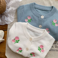 Load image into Gallery viewer, Baby Kid Unisex Flower Embroidered Cardigan Wholesale 220906347
