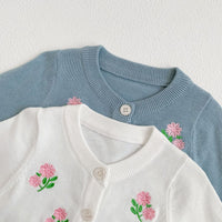 Load image into Gallery viewer, Baby Kid Unisex Flower Embroidered Cardigan Wholesale 220906347
