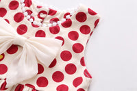 Load image into Gallery viewer, 3 Pieces Set Baby Kid Girls Solid Color Tops And Print Polka dots Bow Dresses And Pants Wholesale 220906407
