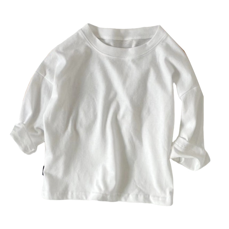 Baby Kid Unisex Solid Color Tops Wholesale 22090643