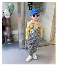 Load image into Gallery viewer, Baby Kid Boys Checked Jumpsuits Wholesale 220906468
