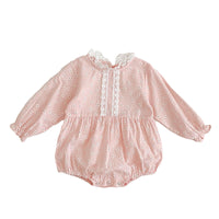 Load image into Gallery viewer, Baby Girls Flower Lace Print Rompers Wholesale 220906551
