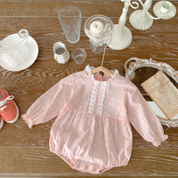 Load image into Gallery viewer, Baby Girls Flower Lace Print Rompers Wholesale 220906551
