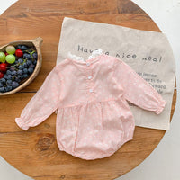 Load image into Gallery viewer, Baby Girls Flower Lace Print Rompers Wholesale 220906551
