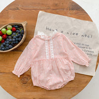Load image into Gallery viewer, Baby Girls Flower Lace Print Rompers Wholesale 220906551
