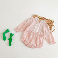 Load image into Gallery viewer, Baby Girls Flower Lace Print Rompers Wholesale 220906551
