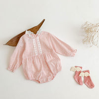 Load image into Gallery viewer, Baby Girls Flower Lace Print Rompers Wholesale 220906551
