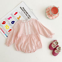 Load image into Gallery viewer, Baby Girls Flower Lace Print Rompers Wholesale 220906551
