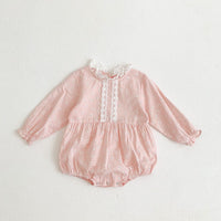 Load image into Gallery viewer, Baby Girls Flower Lace Print Rompers Wholesale 220906551
