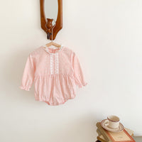 Load image into Gallery viewer, Baby Girls Flower Lace Print Rompers Wholesale 220906551
