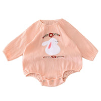 Load image into Gallery viewer, Baby Kid Girls Flower Animals Embroidered Rompers Wholesale 22090658
