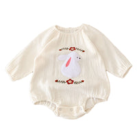 Load image into Gallery viewer, Baby Kid Girls Flower Animals Embroidered Rompers Wholesale 22090658
