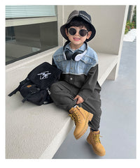 Load image into Gallery viewer, Baby Kid Boys Solid Color Jumpsuits And Letters Tops Wholesale 220906592
