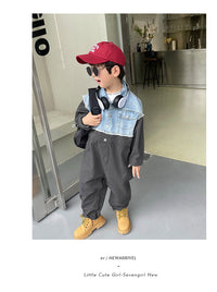 Load image into Gallery viewer, Baby Kid Boys Solid Color Jumpsuits And Letters Tops Wholesale 220906592
