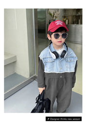 Load image into Gallery viewer, Baby Kid Boys Solid Color Jumpsuits And Letters Tops Wholesale 220906592
