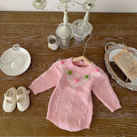 Load image into Gallery viewer, Baby Girls Crochet Rompers Wholesale 220906609
