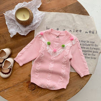 Load image into Gallery viewer, Baby Girls Crochet Rompers Wholesale 220906609
