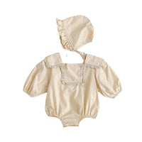 Load image into Gallery viewer, 2 Pieces Set Baby Girls Solid Color Rompers And Hats Wholesale 220906668
