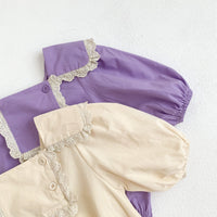 Load image into Gallery viewer, 2 Pieces Set Baby Girls Solid Color Rompers And Hats Wholesale 220906668
