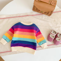 Load image into Gallery viewer, Baby Unisex Striped Letters Rainbow Tops Wholesale 220906689
